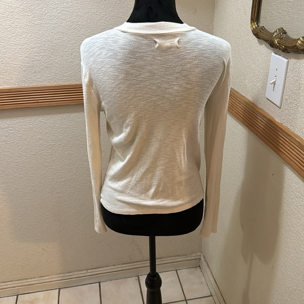 Madewell Off-White Ribbed Knit Top - Picture 3 of 3